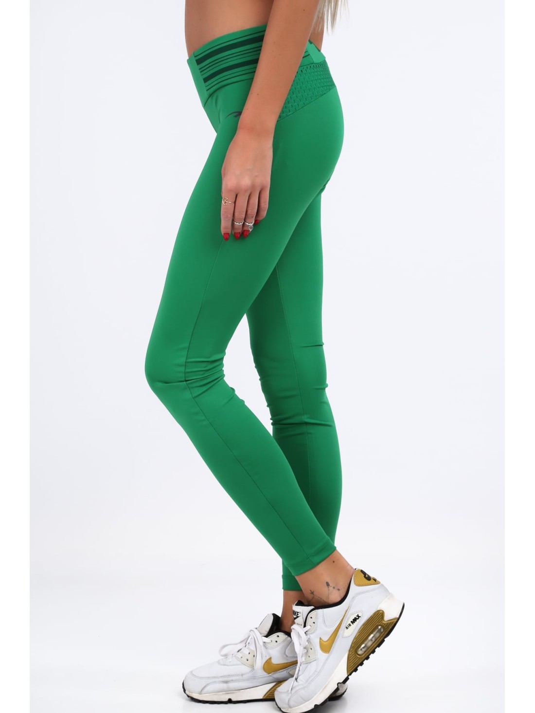 Green fitted sports leggings MR11017 - Online store - Boutique